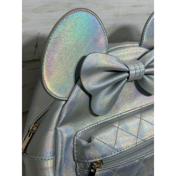 Minnie Mouse Disney 100 Platinum Small Silver Iridescent Bioworld Bag Backpack main image 9
